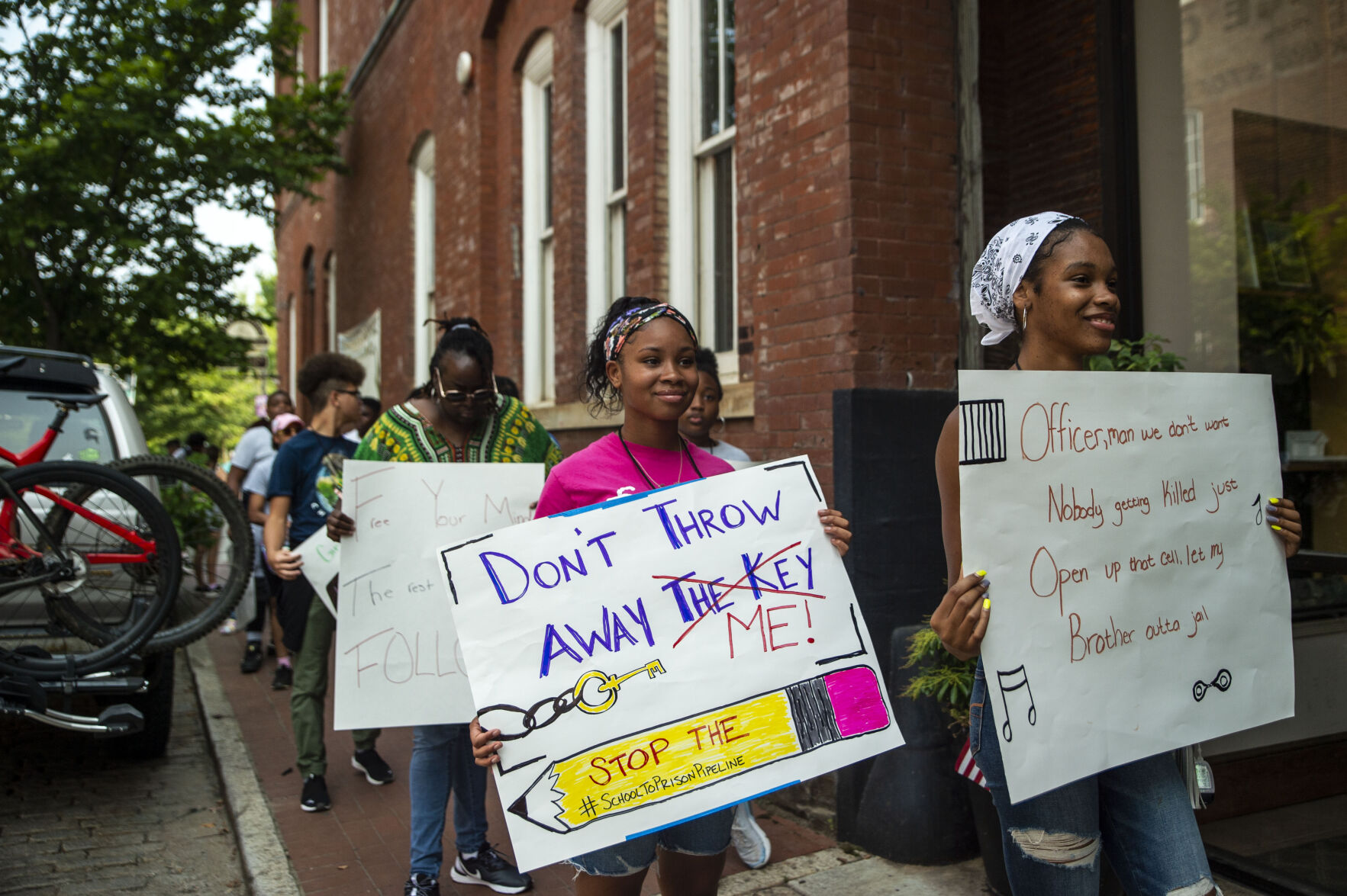 The Listening's Freedom School program march along Jefferson Street